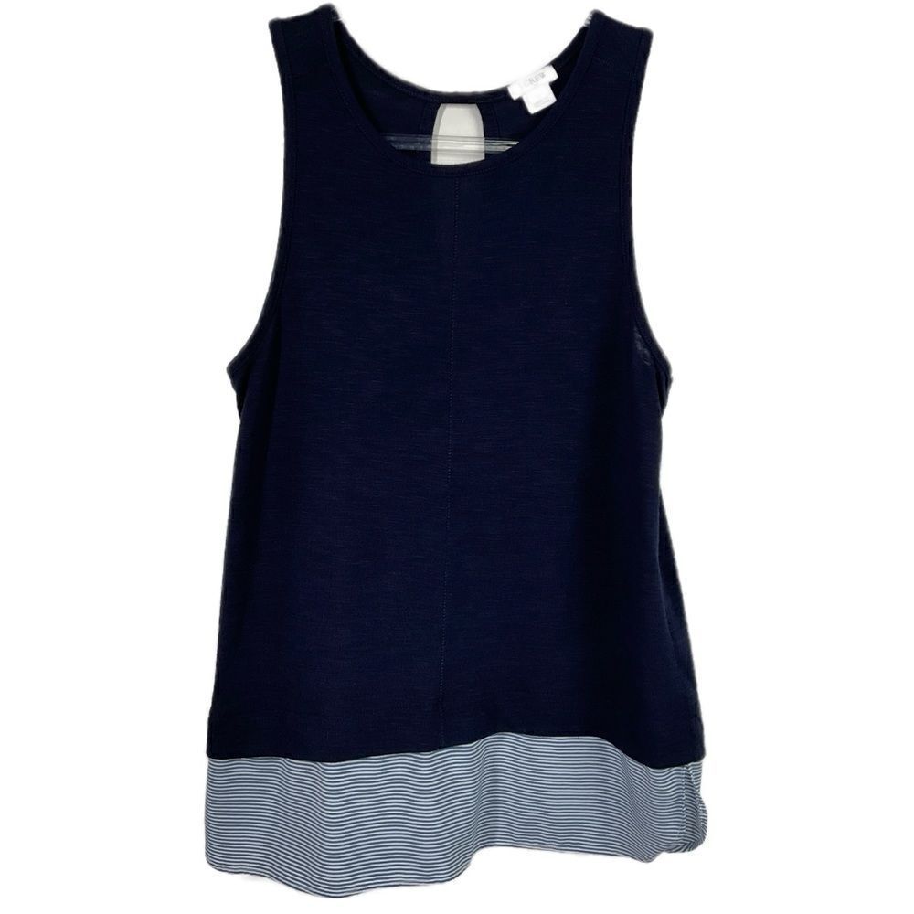 J. Crew Factory Dark Blue Striped Sleeveless Top Small